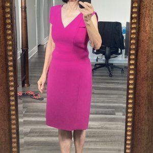 Timeless, sophisticated, fuschsia pink dress from office to evening outs